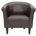 thumbnail image 3 of Pemberly Row Traditional Faux Leather Club Chair in Brown Finish, 3 of 4