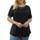 thumbnail image 2 of Camiseta informal de manga corta para mujer, camiseta de manga corta para mujer, camiseta informal de manga corta para mujer, camiseta de encaje de crochet, rendimiento finamente ajustado, 2 of 5