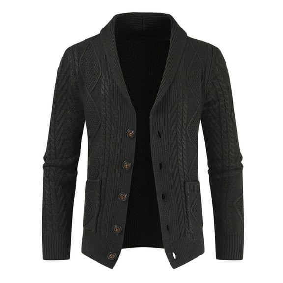 Men's Wool Knit Sweater Coat Long Sleeve Cardigan Stylish Versatile Outerwear Comfortable Warm Winter Fashion