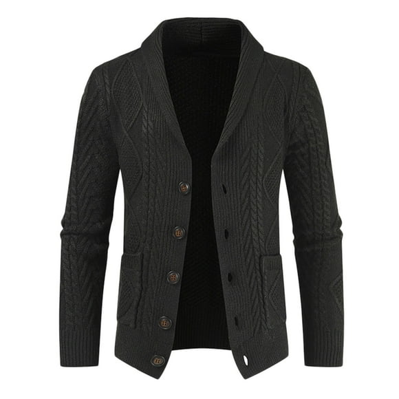 nsendm Mens Coat Winter Coats Mens Mens Fashion Leisure Solid Wool Knitting Versatile Stand Collar Long Sleeve Mens Dressy Winter Adult Male Coat Black Size L