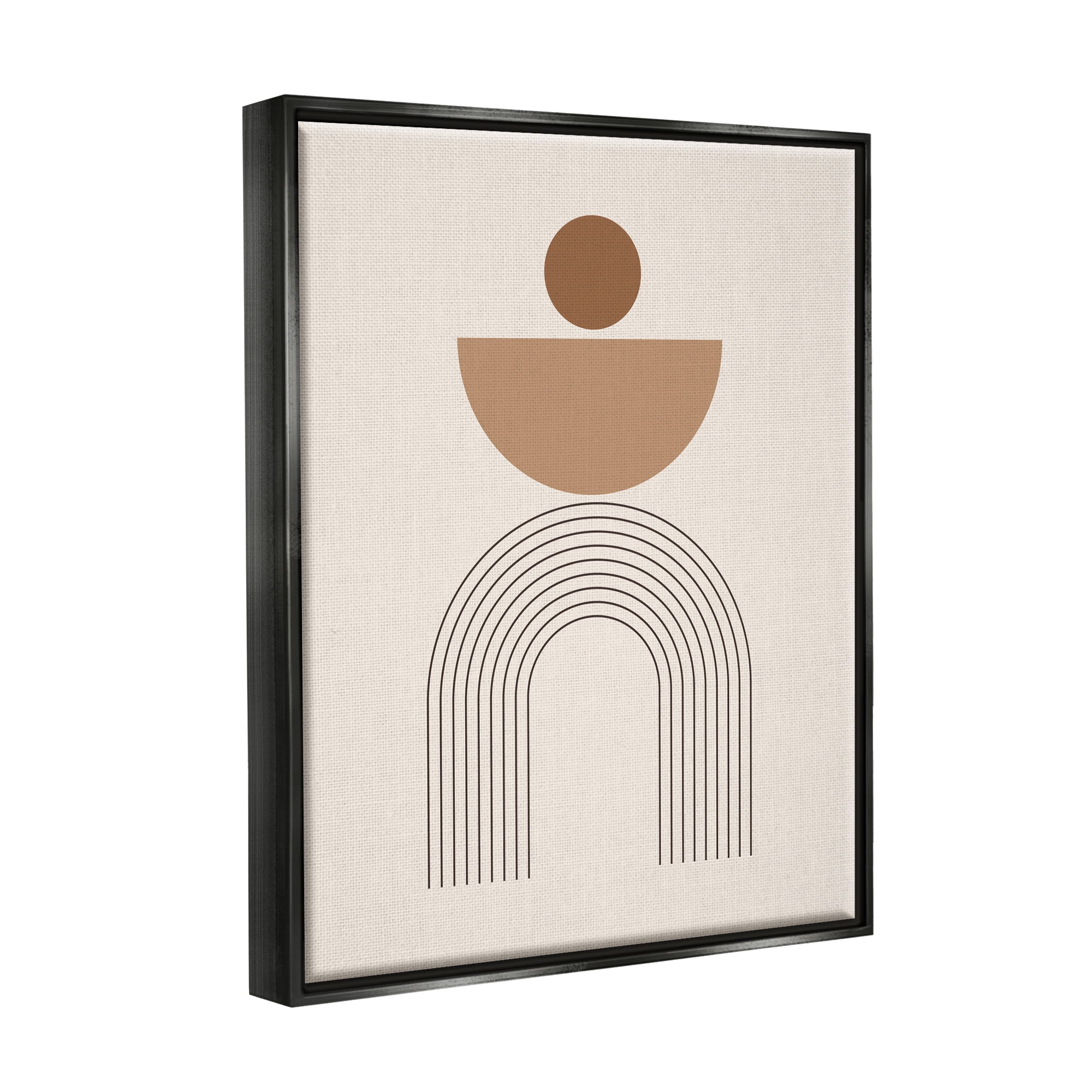 Stupell Industries Brown Boho Arch Abstract Painting Black Floater Framed Art Print Wall Art, 17 x 21