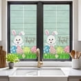 thumbnail image 2 of Easter Rabbits Window Privacy Film, Watercolor Eggs Cute Bunny Grass Flowers Blue Static Cling UV Sun Blocking Heat Control Window Tint Day and Night, Non-Adhesive One Way Privacy Cover 17.7''x39.3'', 2 of 7