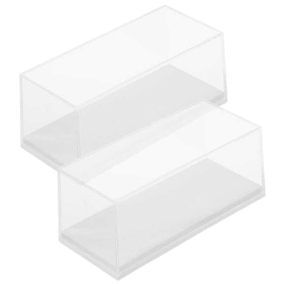 Pawsdot Figurine Display Case Clear Acrylic 2PCS for Collectibles Simple Design Home Use
