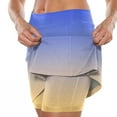 thumbnail image 4 of Hontri Women's Fashion Sportswear Casual Skirt with Pockets Camouflage Print Mid-Waist Culottes Tennis Skirts | Women's Pants Clearance! Blue Large, 4 of 8