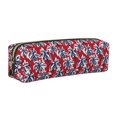 thumbnail image 1 of Fotbe Palm Tree Pattern on Red Estuche para Lápices de Cuero con Estampado, Estuche con Cremallera Resistente, Organizador Compacto y Elegante para Papelería, 1 of 7