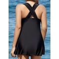 thumbnail image 3 of Women's Elegant Crossover One Piece Swimdress Floral Skirted Swimsuit, 3 of 5
