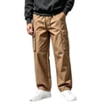 thumbnail image 2 of Diufon Cargo Pants for Men Elastic Waist Drawstring Straight Leg Loose Outdoor Hiking Pants with Multi Pockets, 2 of 9