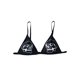 thumbnail image 3 of VISgogo Bikini para Mujer Conjunto de 2 Piezas, Sujetador con Cuello en V con Estampado de Sonrisa/Calavera de Dibujos Animados + Traje de baño con Tanga de Cintura Baja para el Verano VISgogo moda, 3 of 5
