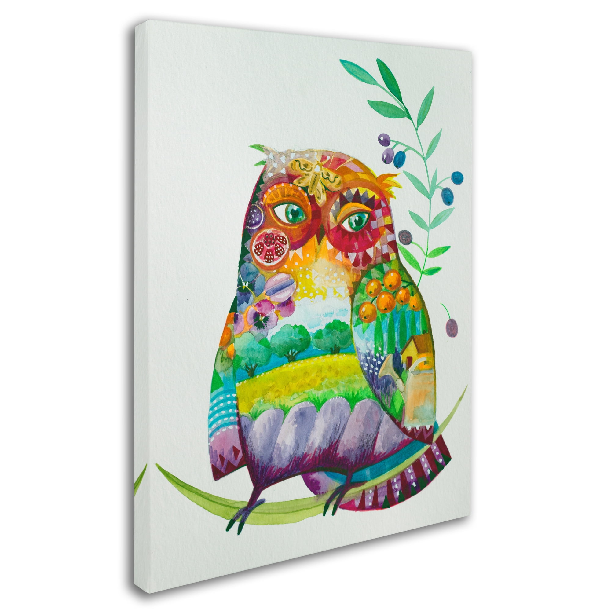 Trademark Fine Art 'Owl From Provence' Canvas Art by Oxana Ziaka