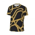 thumbnail image 4 of T Shirt For Men Golden Chain Gym Summer Links Print Streetwear Hippie Tee Shirt For Male Design Top, 4 of 6