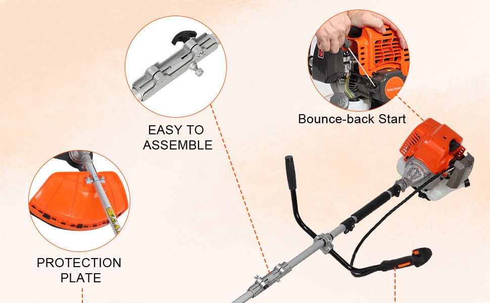 Floseru 2026 New Gas Weed Trimmer, 2 in 1 Cordless Lawn Mower,2-Stroke Gas Hedge Trimmer,52CC Weed Trimmer, Multi-Functional Trimming Tool for Outdoor Grass and Garden Bush