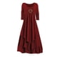 thumbnail image 4 of Vestido holgado de manga larga con fruncidos para mujer - Cuello redondo, fluido, poliéster, informal/para todas las ocasiones - S-XXL, 4 of 4