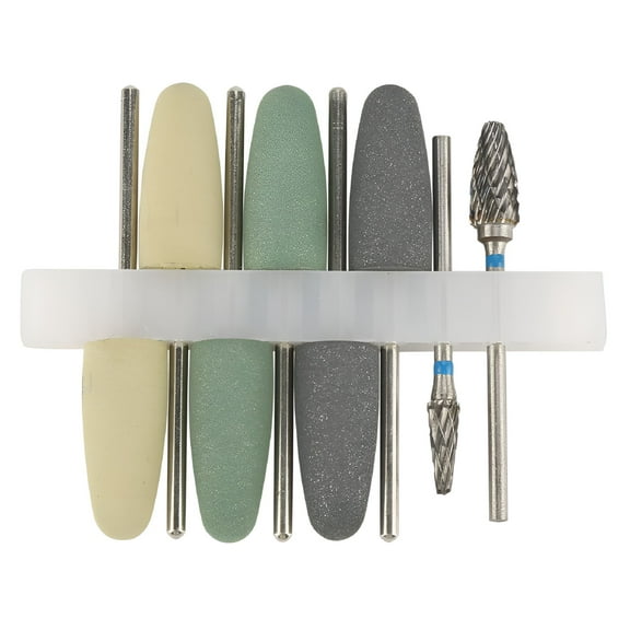 FACEGA 8pcs Dental Rotary Silicone Resin Base Acrylic Polishing Burs Kit with Tungsten Steel Grinding