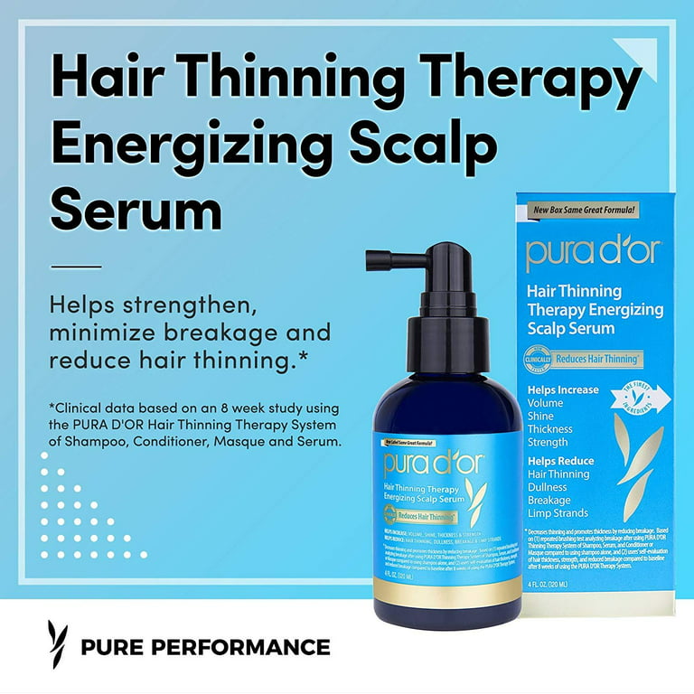 Pura D'or MD Anti-Thinning Shampoo w/ Biotin, Coal-Tar 19+ Herbal Blend & Deep Moisturizing Conditioner Set: Reduce Hair Thinning and Healthy Scalp