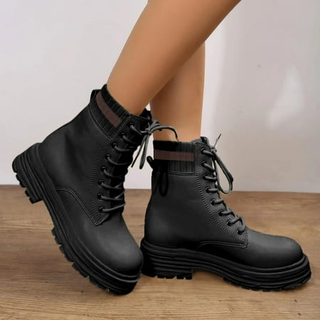 

Gubotare Womens Boots Fall 2022 Women s Fashion Ankle Booties Combat Boots for Women Black 8