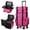Deep Pink, variant on Byootique Soft Sided Rolling Makeup Train Case Cosmetic Organizer Travel Trolley