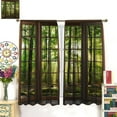 thumbnail image 3 of Natural Landscape Curtains, Vintage Nature in The Forest Pattern Decorative Home Bedroom Living Room Blackout Curtains84X84 Inch, 3 of 5