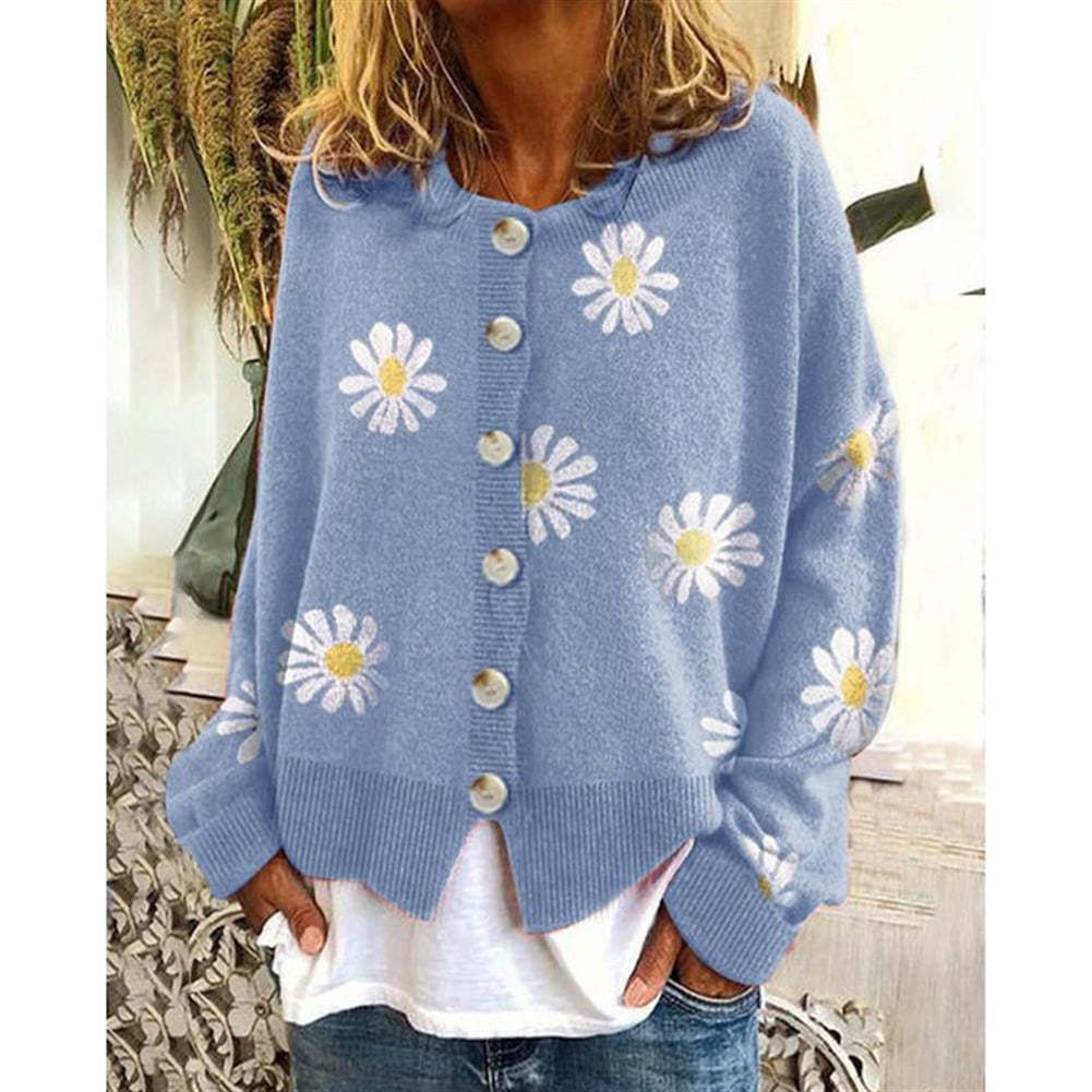 blue daisy sweater