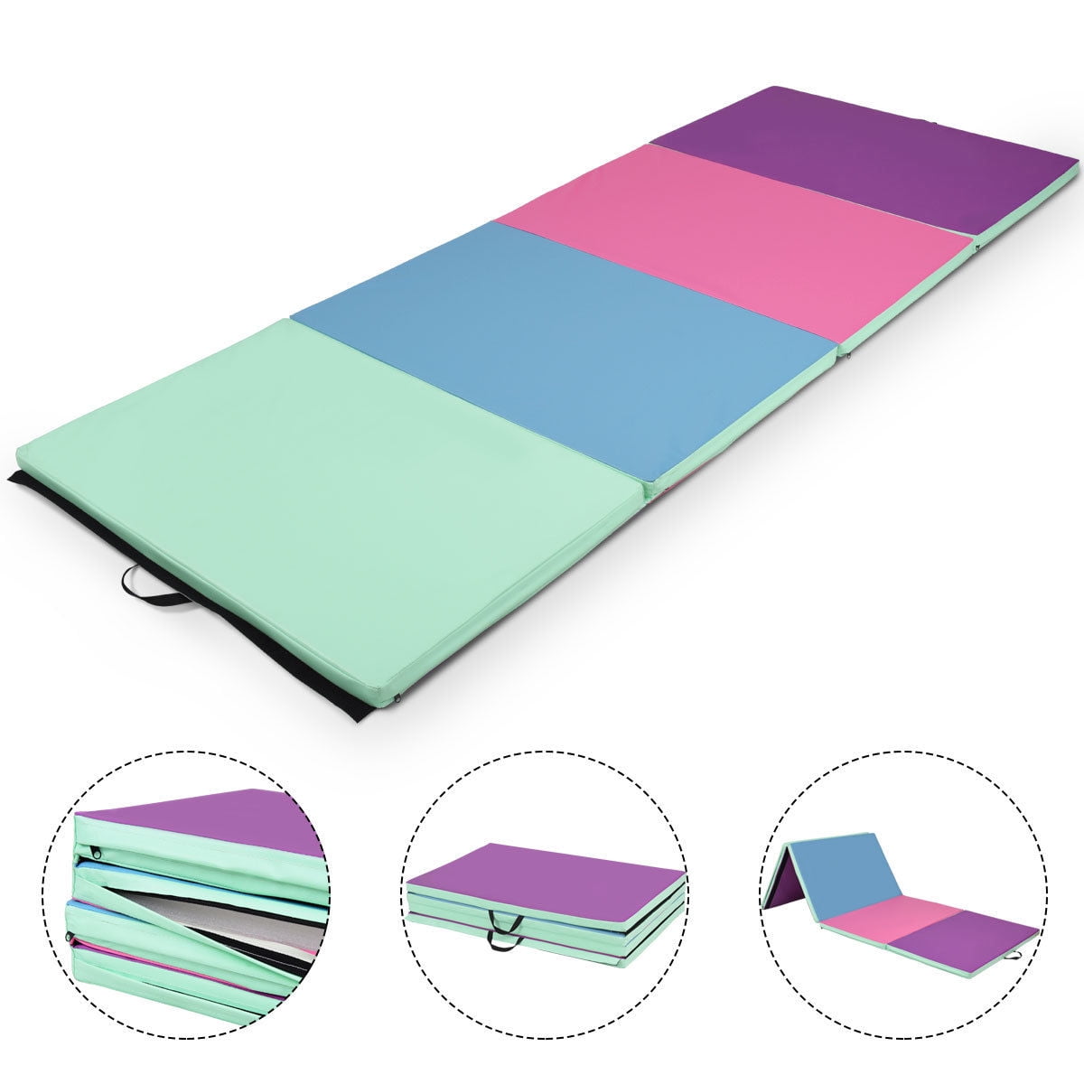 GYMAX 4 x10 x2 Portable Gymnastics Mat Folding Exercise Aerobics Exercise Gym Fitness