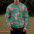 thumbnail image 2 of VBARHMQRT Chandails à Capuchon Assortis pour Couples Homme Printemps et Automne Grande Fleur Imprimé Intégral Manches Longues Col Rond Sans Capuche Floral Tendance Mode Chandail de Base, 2 of 4