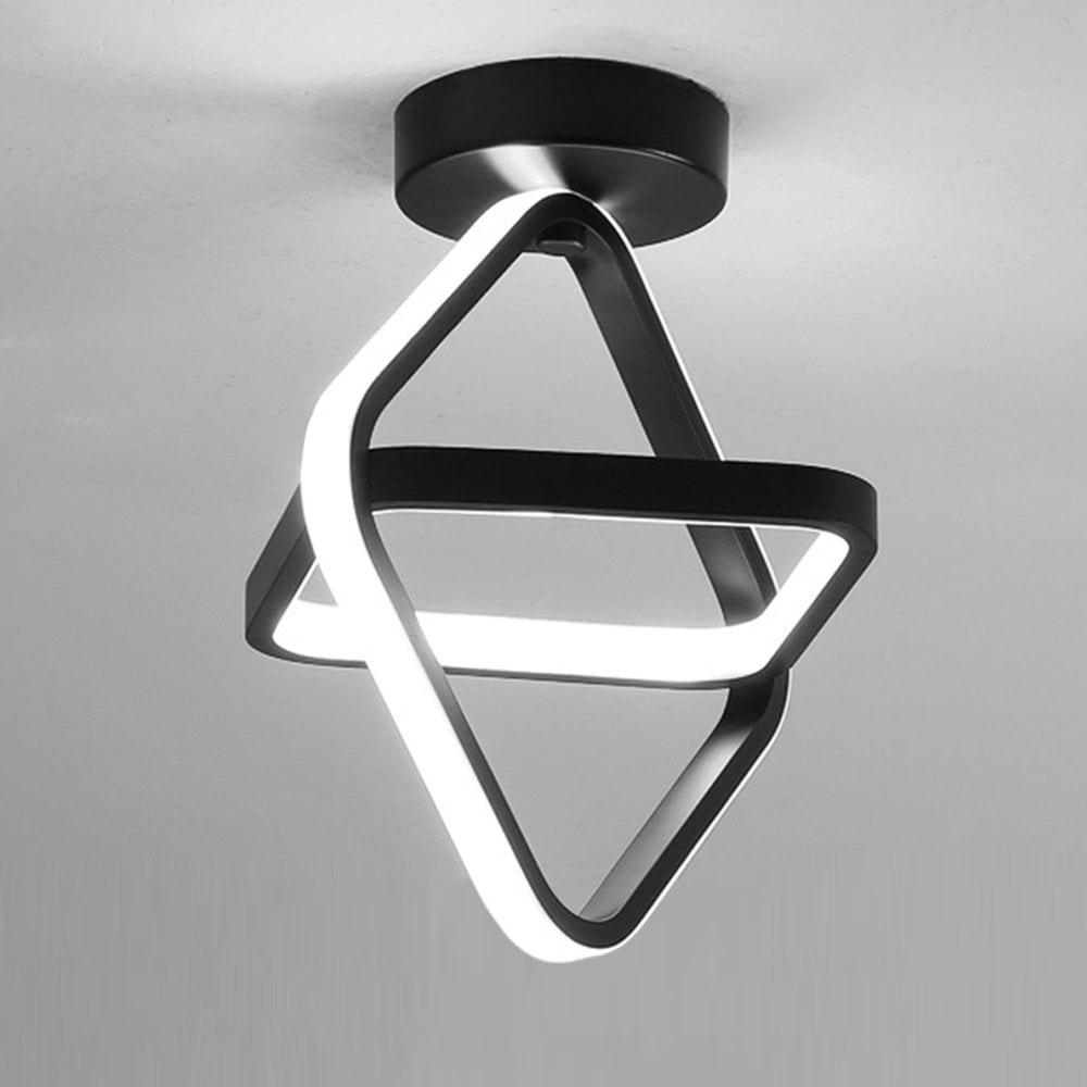 ADISUN LED Ceiling Light Fixtures Modern Flush Mount Square Ceiling Lamp for Kitchen Loft Aisle Hall, Black, 22W, 85V-265V (Cold White)
