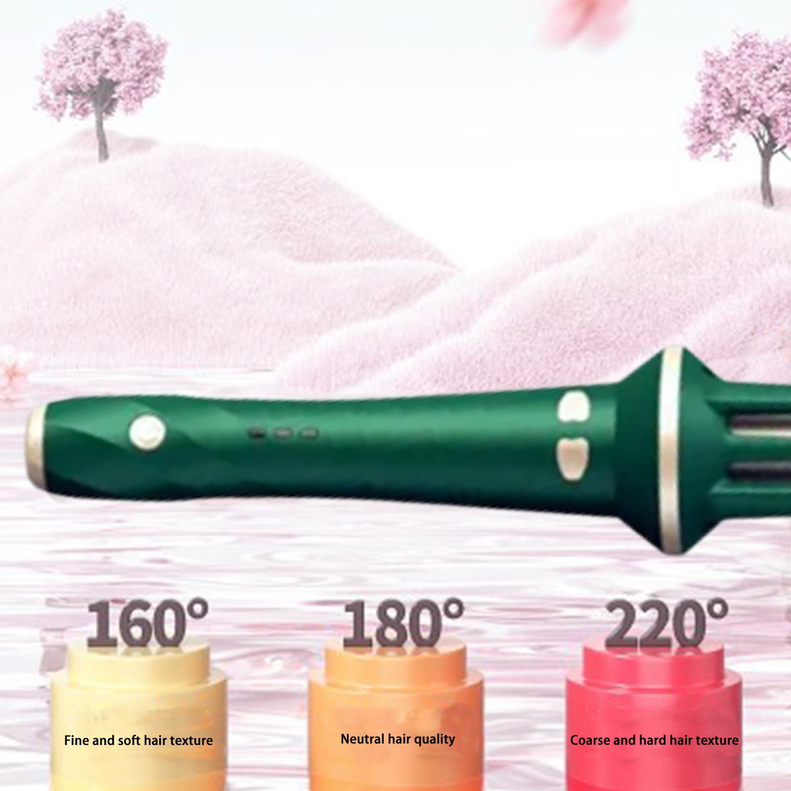 Betivan 2 Counts 2 Inch Curling Iron, Tourmalines Ceramic Curling Iron,Auto Rotate Left Rotate Right Rotate Barrel Produces Classic Curls – For Use On Short, Medium, Long Hair Green Purple