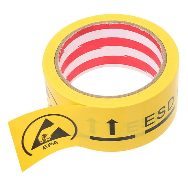 HINTRMENT Electrostatic Warning Tape Yellow Safety Caution Tape Roll with Strong Adhesion for Industry