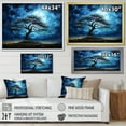 thumbnail image 4 of Designart "Serengeti's Blue African Tree V" Floral Framed Wall Art Decor - Global Blue Tree African Entryway Framed Wall Art Print, 4 of 6