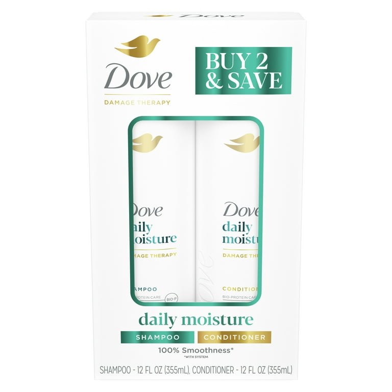 Dove Daily Moisture Shampoo & Conditioner Set, 12 fl oz 2 count