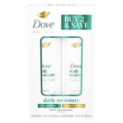 Dove Daily Moisture Shampoo & Conditioner Set, 12 fl oz 2 count