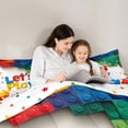 thumbnail image 4 of Manfei Multicolor Building Block Bed in a Bag Twin Size,Boys Games Bed Set,Colorful Ombre Bedding Twin Size For Boy,Breathable Room Decoration Reversible,7 Pieces, 4 of 7