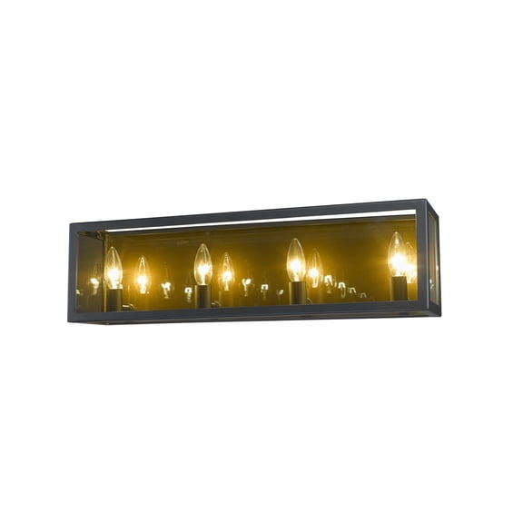 Z-Lite Infinity 4 Light Mirror Glass Steel Vanity Light in Misty Charcoal