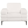 thumbnail image 3 of Coaster Jessel Chenille Fabric Upholstered Track Arm Chair in Ivory, 3 of 10