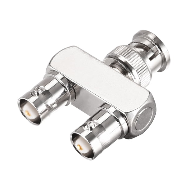 Conector BNC Y divisor de 1 conector macho a 2 conectores hembra para cámara CCTV