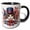 Black/White, variant on 3drose, Cute Cat in a Hat, the Usa Flag, Flowers. Memorial Day Gift for All, 11oz Mug