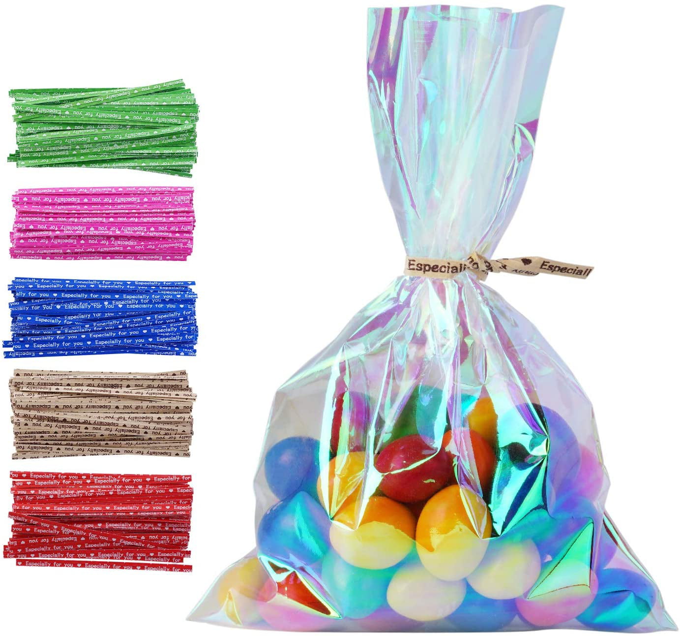 lovely sweet dot twist ties 6 colors food gift cello cellophane bag packaging 