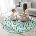 thumbnail image 3 of Green Christmas Tree Pattern Round Blanket,Comfortable Soft Flannel Throw Blanket,All Season,Warm Lightweight Blankets for Sofa Bed Couch Living Room Chair 60"x60", 3 of 5
