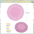 thumbnail image 2 of 100 piezas de doilies de papel, doilies de papel de encaje de 4.5 pulgadas, manteles desechables de papel rosa, 2 of 7