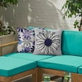thumbnail image 7 of KWLET Square Outdoor Throw Pillow Cover Blue Daisy Pattern Waterproof Linen for Sofa Patio Set of 4 18"x18", 7 of 7