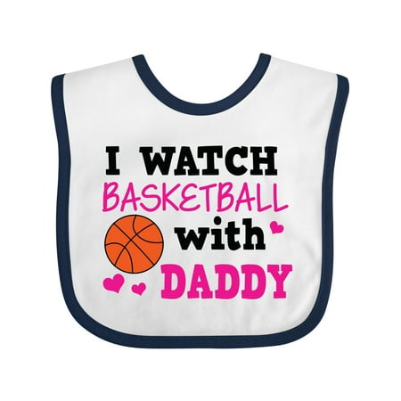 

Inktastic I Watch Basketball with Daddy Gift Baby Boy or Baby Girl Bib