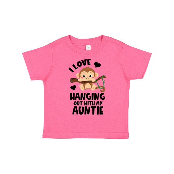 Inktastic Monkey I Love Hanging out with My Auntie Boys or Girls Toddler T-Shirt
