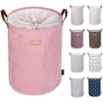 thumbnail image 1 of Paniers à Linge Ronds Pliables Épaissis, Coton (Rose), 1 of 6