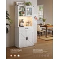 thumbnail image 4 of 71" Pantry Cabinet with Lights and Charging Station, Kitchen Pantry Cabinet,Farmhouse Storage Cabinet, 4 of 8