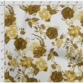 thumbnail image 4 of Soimoi Floral Printed, Japan Crepe SatinFabric, by The Yard 54 Inch Wide, Decorative Sewing Fabric for Dresses Kimonos Gowns, Mustard Yellow, 4 of 5