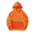 thumbnail image 4 of Summer Savings Evergreen 4-14 Years Crewneck Oversized Hooded Sweatshirt Kids Fashion Long Sleeve Pullover Tops For Girls And Boys Orange 13 Years, 4 of 8