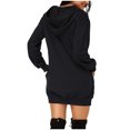 thumbnail image 3 of Pisexur Robes pour Femmes Imprimé Arbre de Noël Sweat à Capuche Robe de Soirée Décontractée Manches Longues Mini Robes de Vacances d'Automne pour Femmes avec Poches, 3 of 3