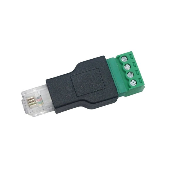 RJ11 to Screw Terminal Adapter RJ11 Male to 4 Pin Connector Splitter Shield Terminal Plug for CCTV DVR Accessories