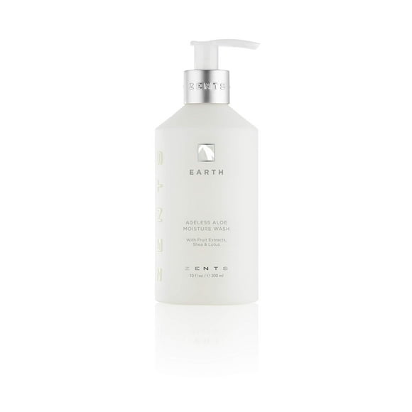 Zents Gel Douche et Gel pour les Mains (Parfum Terre) / Nettoyant Hydratant Anti-âge avec Beurre de Karité Biologique et Aloe pour Peau Sèche / Doux et Nourrissant / 10 fl oz
