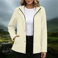 thumbnail image 2 of TEAJOPSUU Women's Hooded Windbreaker Jacket Lightweight Water Resistant Casual Anorak Coat Full Zip & Snap Button Windproof Coat Casual Outdoor Travel Coat with Pockets, 2 of 9