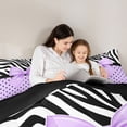 thumbnail image 5 of Castle Fairy Cartoon Purple Bow Knot Full Size Comforter Sets,Polka Dots Bedding Sets, 5 of 8